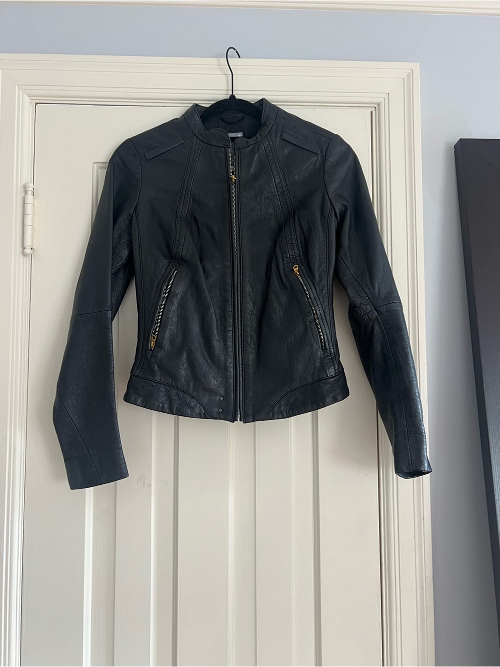 G-Star Women’s Black Leather Zip Jacket